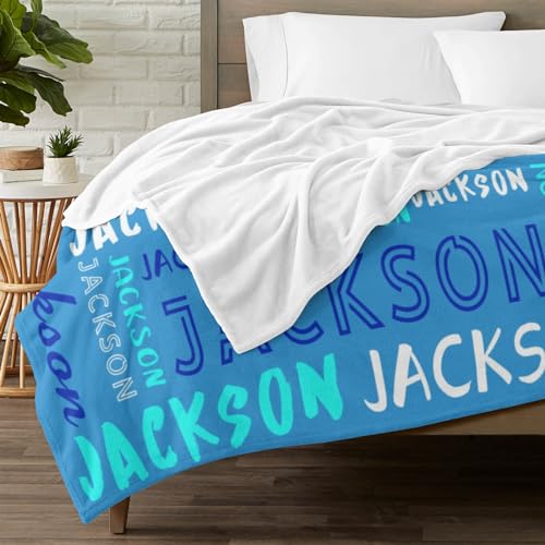 Personalized Name Blanket Customized Baby Blankets for Girls Boys Adults Monogrammed Blankets and Throws Christmas Birthday Mothers Fathers Valentines Day Gift