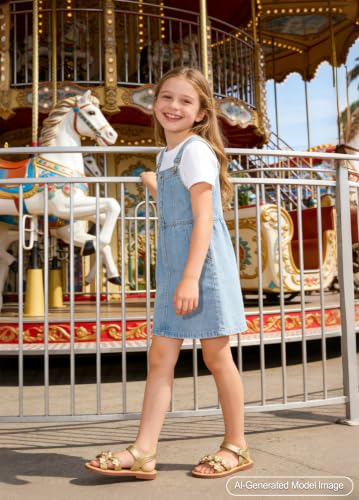 Image of PHIRAMIN Toddler Girl Sandals - Flower Girl Dress Shoes Open Toe Little Kid Wedding Party