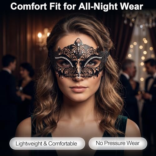 Image of Exlinonline Lace Masquerade Mask Elastic,Fit for Adult,Soft Gentle Material,Specially For Costume,Thememed Party