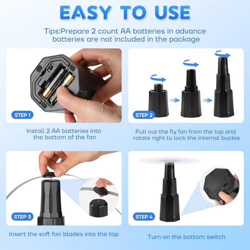 50% Off Fly Fans for Tables - Battery Operated Bug Repellent Fan