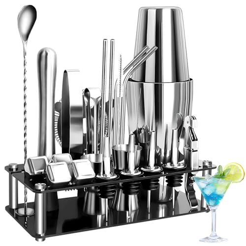 Juego de coctelera Boston de acero inoxidable, 600-800 ml, perfecto para el hogar, bar y fiestas