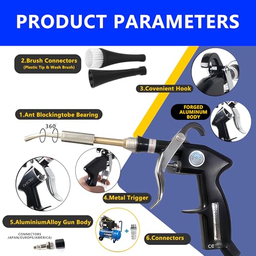 Image of Car Cleaning Gun Detailing Interior Dryer Air Blow Gun, High Pressure Blower Gun, Car Detailing Kit for Quickly Blasting Dirt and Dust Works, Car Detailing Tools with Air Compressor
