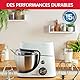 Moulinex Küchenmaschine, essentielle Multifunktions-Küchenmaschine, 800 W, 6 Geschwindigkeitsstufen, Schüssel aus Edelstahl, 4,8 l, Backset XL 32,42 x 25,74 x 42,44 cm weiß