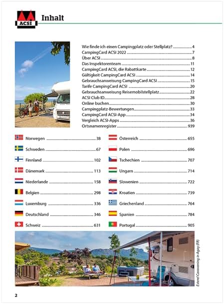 ACSI CampingCard & Stellplatzführer Europa 2024: Bestehend aus 2 Bänden inkl. ACSI CampingCard Ermässigungskarte