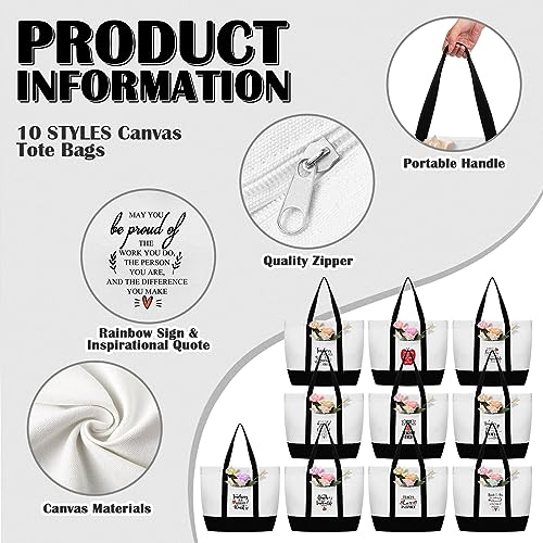 Sadnyy 10 Pack Bolsas Tote Grandes con Cremallera y Bolsillos miniatura 5