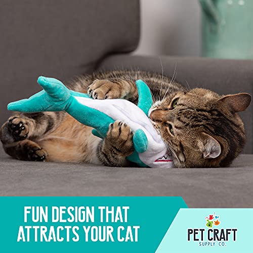 Pet-Craft-Supply-Wiggle-Pickle-and-Shimmy-Shark-Flipper-Flopper-Interactive-Electric-Realistic-Flopping-Wiggling-Moving-Fish-Potent-Catnip-and-Silvervine-Cat-Toy-Multi-8726-All-Breed-Sizes Pet Craft Supply Wiggle Pickle and Shimmy Shark Flipper Flopper Interactive Electric Realistic Flopping Wiggling Moving Fish Potent Catnip and Silvervine Cat Toy, Multi (8726), All Breed Sizes - Image 6