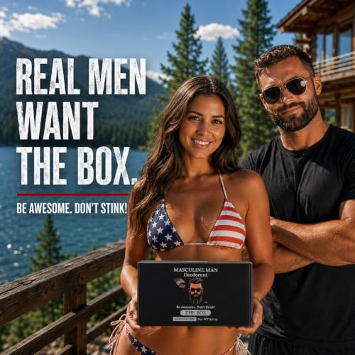 Image of Deodorant for Men - Aluminum Free Mens Deodorant - Natural Deodorants - Sweat Protection for Underarm - Stain-Free Stick Deodorants - Made in USA, 3.2oz (Pack of 4, The Box)