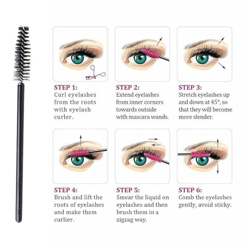 Disposable Eyelash Brushes Mascara Brush Wands Applicator Cosmetic Makeup Brush Tool Kits (200 pcs) - Image 7