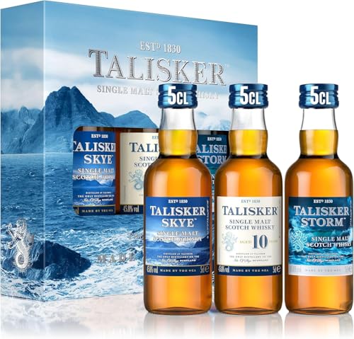 Talisker Probierset Single Malt Scotch Whisky, Geschenkset für Whiskyliebhaber und Neulinge...