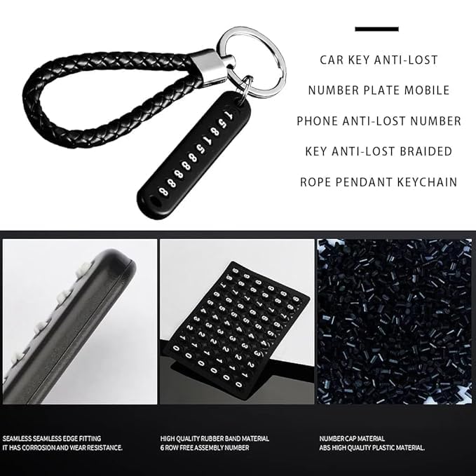 Image of Anti-Lost Car Keychains with Phone Number Pendant, Phone Number Digital Sign, Heavy Duty Universal Car Keychain, Durable and Anti-Lost Accessories for Men and Women