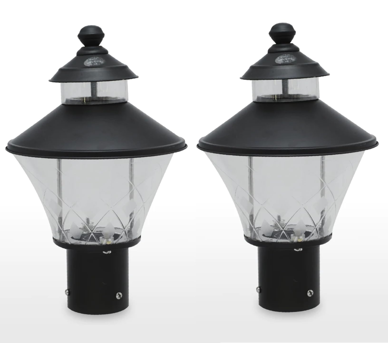 INVENTAA Stainless Steel Matt Black Gate Light for Home Waterproof | IP65 Unbreakable SS Finish Outdoor Gate Light for Commercial Spaces | Gate Lamps for Outdoor Home (Pack of 2)