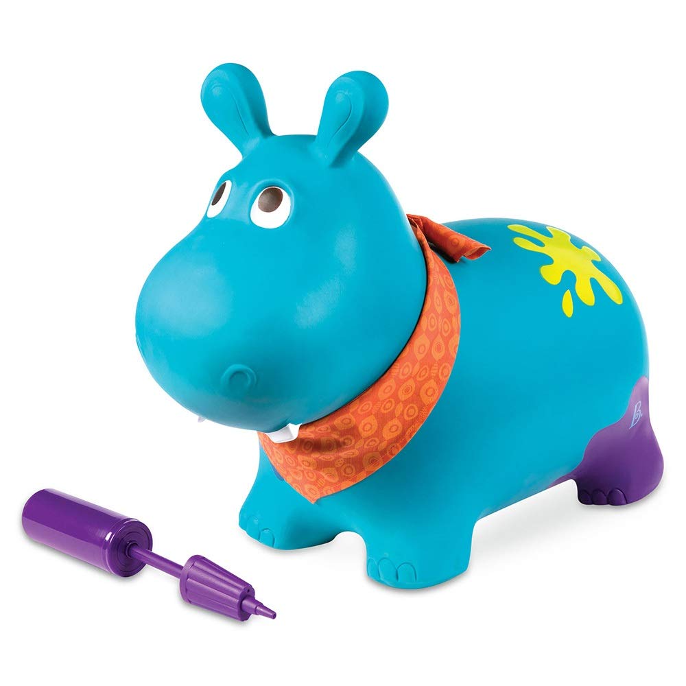 Xyanzi Kids Toys Blue Hippo Inflatable On Bouncer Ride On - Main Image