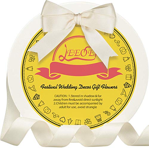 Image of Double Face Ivory Satin Ribbon 5 /8 inch X 50 Yards Polyester Ivory Ribbon for Gift Wrapping Very Suitable for Weddings Party Invitation Decorations and More
