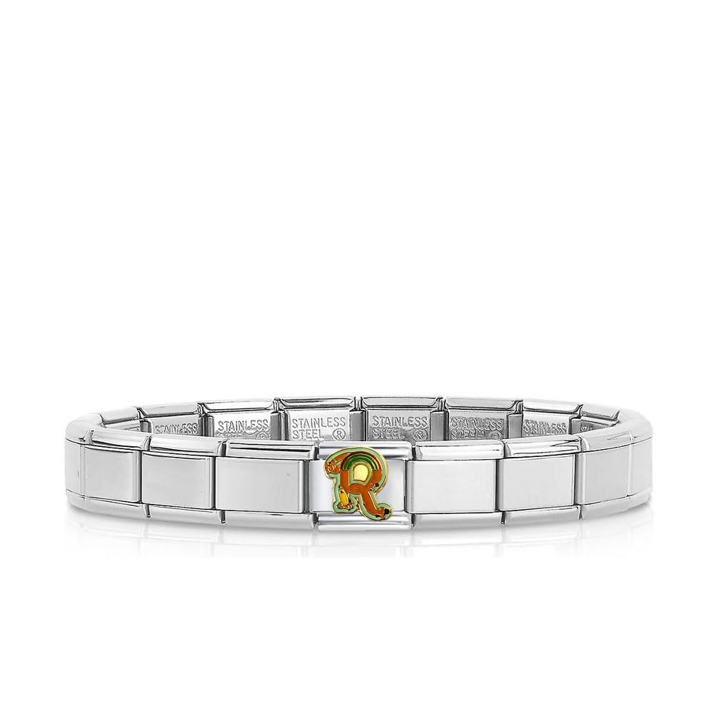 Quiges Dije Acero Inoxidable Link 9mm compatible con pulseras del estilo de Nomination #611