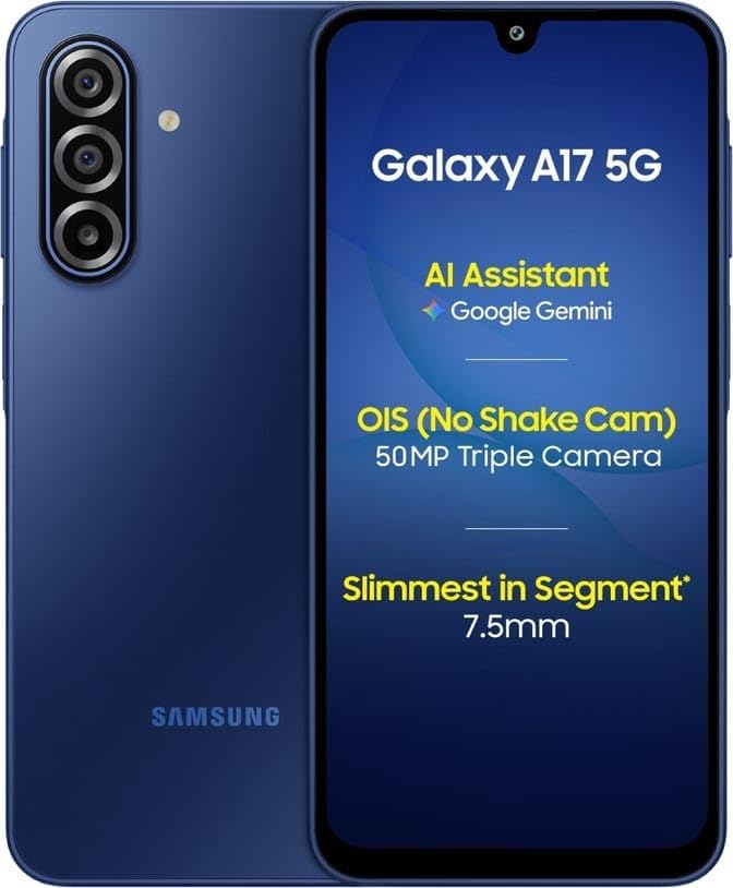 Samsung Galaxy A17 5G (Blue, 6GB RAM, 128GB Storage) | 50 MP No Shake Camera | Gemini Live | Circle to Search | Super AMOLED | Corning Gorilla Glass Victus | 7.5mm Sleek | AI-image-1