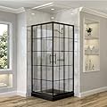 CKB Corner Shower Enclosure, 36 in. L x 36 in. W x 72 in. H, 1/4 inch(6mm) Tempered Glass thickness. Dual Sliding Doors with Matte Black hardware kit.