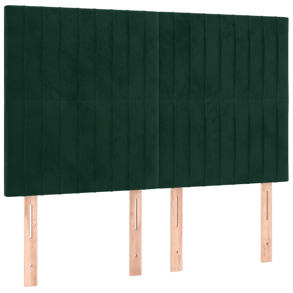 aksamitna rama z regulowanym zagłówkiem zielony 140x190 cm | Rama łóżka aksamitna ciemnozielona 140x190 cm z regulowanym zagłówkiem bez materaca