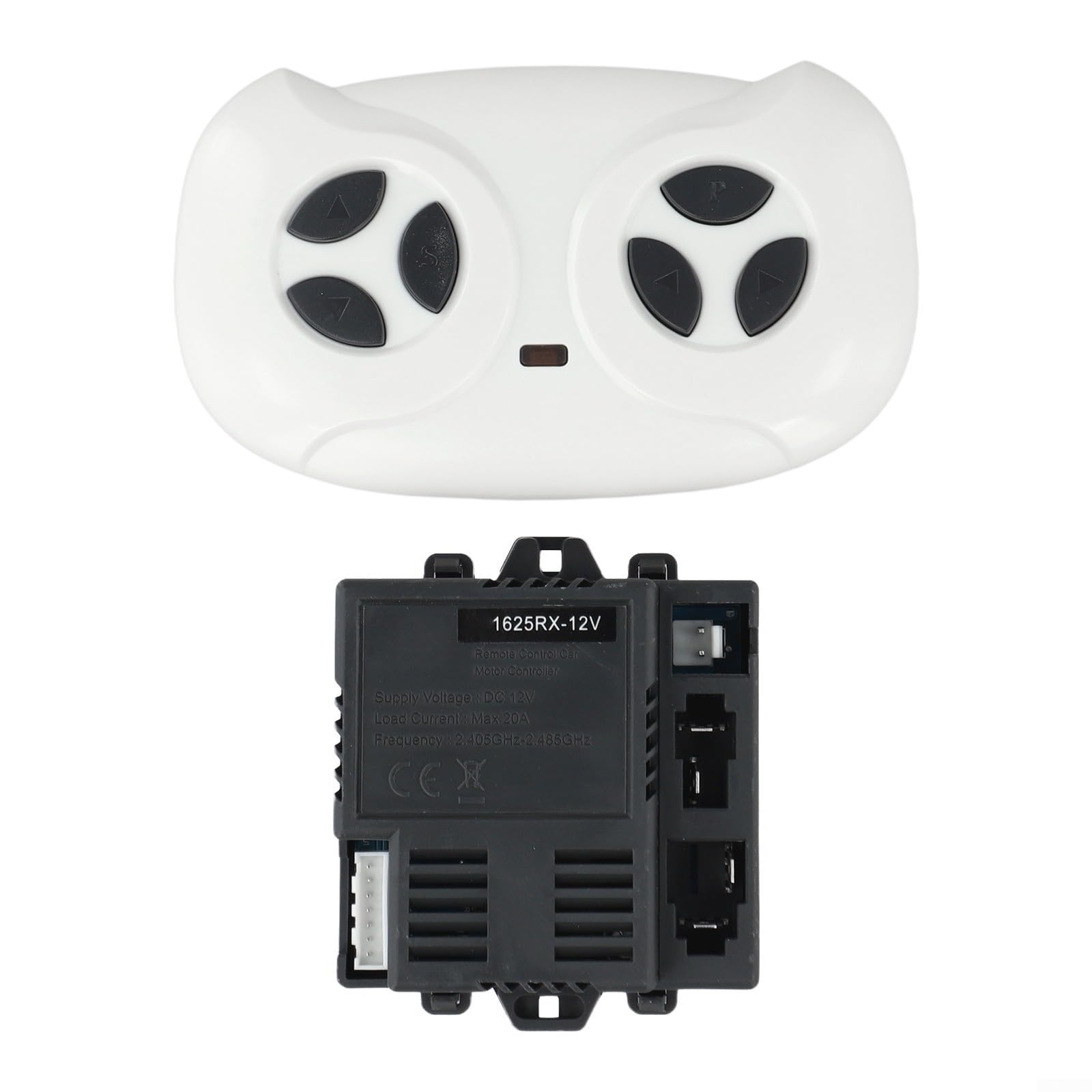 JR1625RX - Juego de receptor de 12 V y control remoto de 2.4 G para autos eléctricos de juguete, repuesto compatible con vehículos eléctricos y juguetes de control remoto (juego completo)