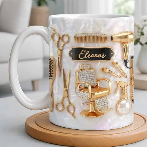 Master of Style, Personalized Coffee Mug, Gift for Hairstylist Lovers, Custom Name Hairdresser Cup, Salon Owner Thank You Present, Beauty Professional Aesthetic Kitchenware - 2
