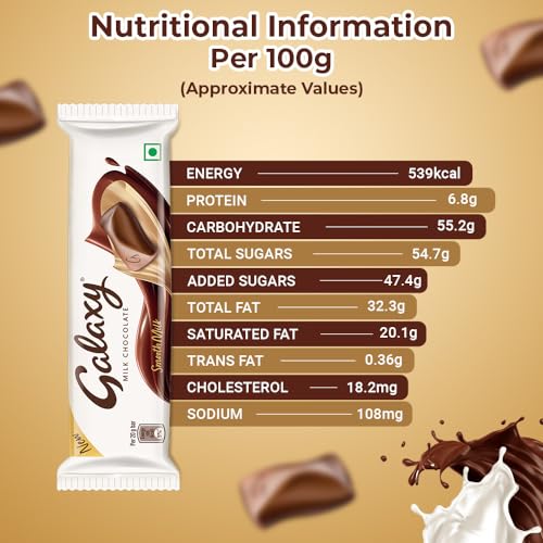 Image of GALAXY Smooth Milk Chocolate Bar | Loaded with the Goodness of Milk and Cocoa | Perfect for Sharing with Family & Friends | Pack of 25, 20 gram