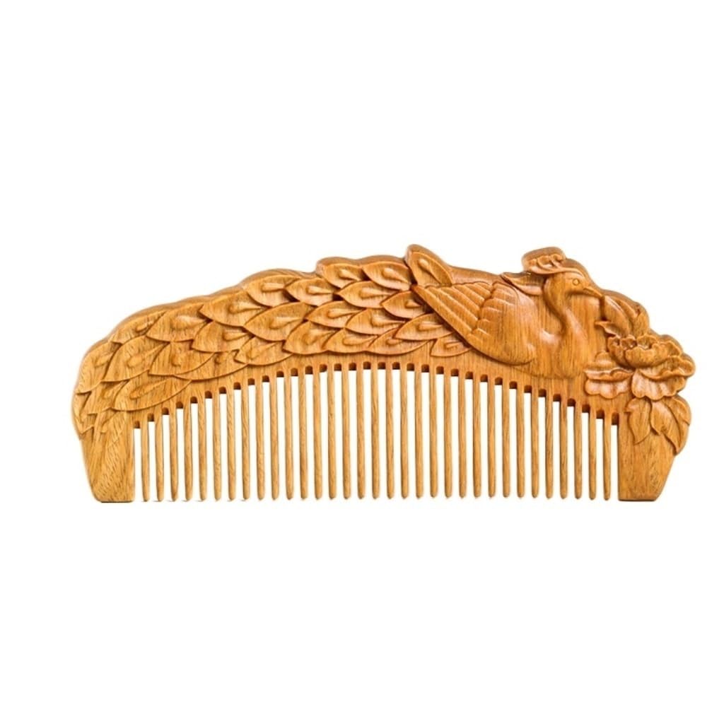 Peine Peine de masaje de madera maciza, peine for barba for hombres, peine de baño for cabello rizado, cabello grueso, adecuado for hombres y mujeres Plancha de pelo