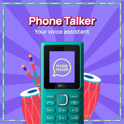 Image of HMD 101 Keypad Mobile Phone | Dual SIM, Long Lasting Battery, Durable Design, English Phone Talker, Wireless FM Radio, MP3 Player, MicroSD, 1-Year Replacement Guarantee | Teal