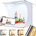 Boîte de Lumière Mini Studio Photo Portable 23x23cm avec 64 LED Lumières Dimmables 3200K/6500K et Luminosité Réglable, 6 Toile de Fonds pour Photographie