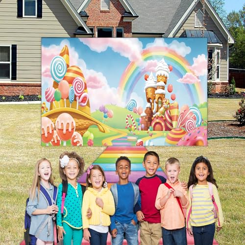 Set 2 Pzs Fondos y Alfombra Candyland 59x35.4 in miniatura 3