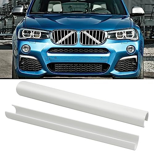 Image of Jaronx Compatible with BMW V Brace Cover,Grille Inserts V Bar Brace Wrap Covers Compatible with BMW X3 F25 G01 /X4 F26 G02 /X5 E70 F15 G05 /X6 E71 F16 G06 /X7 G07,Front Grill Stripes(White)