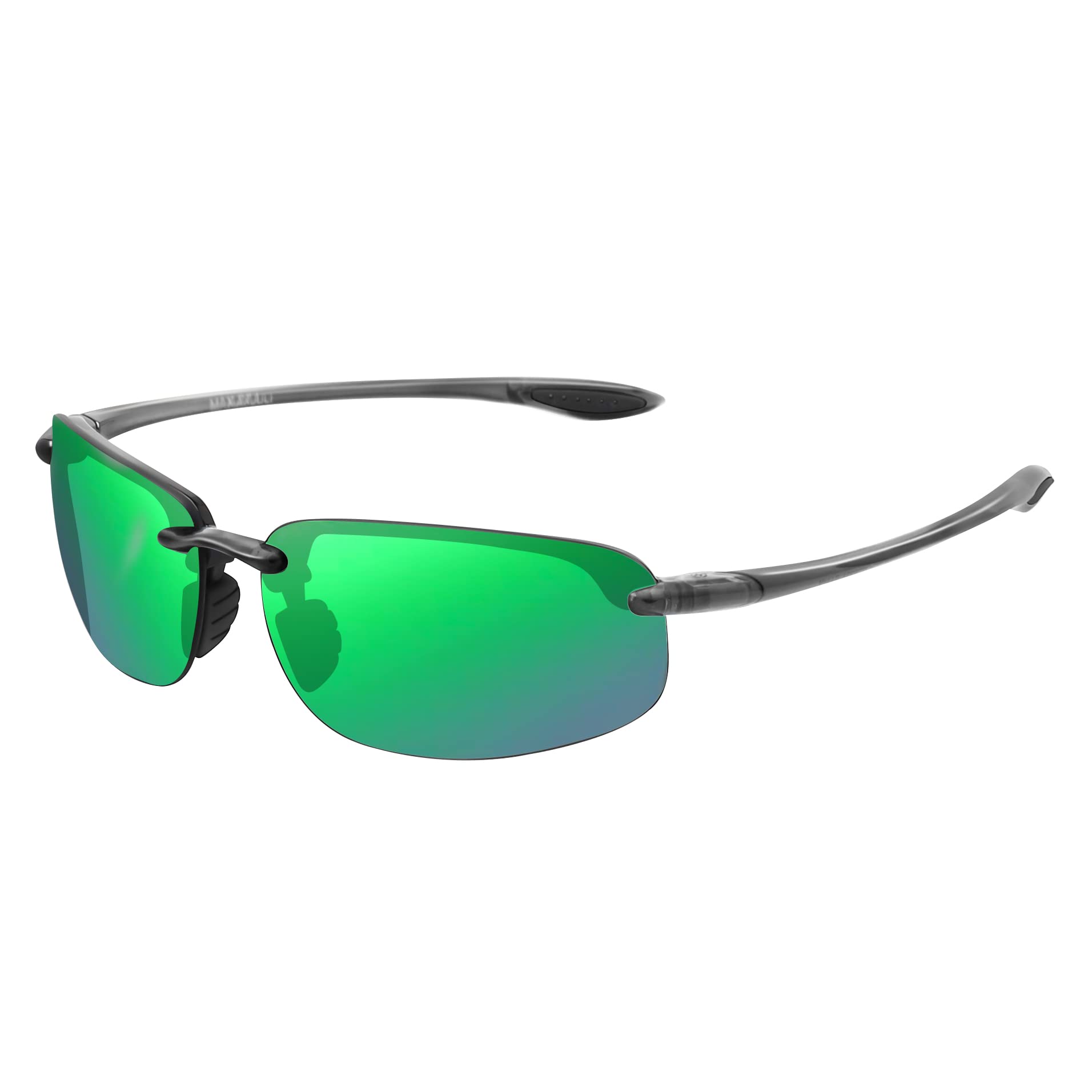 JULI Sports Sunglasses for Men Women Tr90 Rimless Frame for Running Fishing Baseball Driving MJ8001