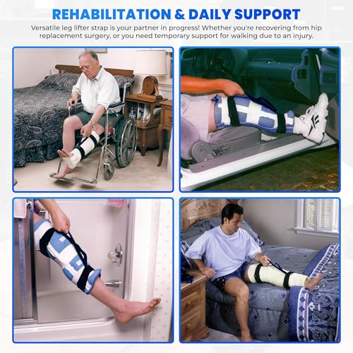 holden usa leg handles leg lifters cast handle  adjustable mobility aid with 2 handles for elderly post-surgery hip amp knee support ideal for bed amp car transfers pair 2 count