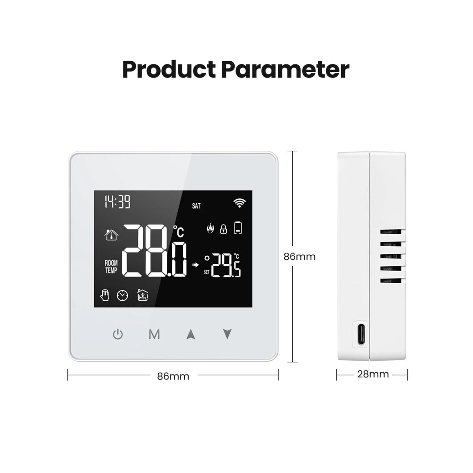 Inteligentny termostat, Inteligentny termostat Tuya ZigB, wersja akumulatorowa o niskim poborze mocy, regulator temperatury bojlera gazowo-wodnego(Low Power Version)