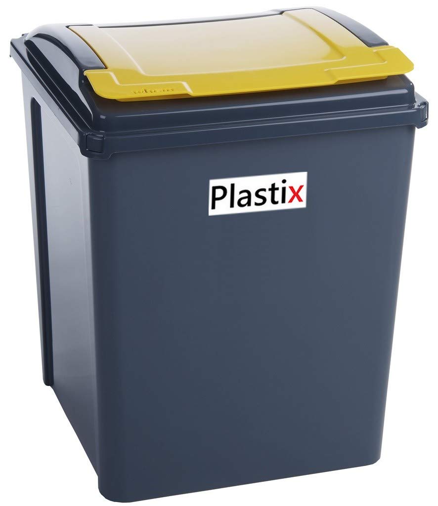 Buy 50 Litre 50L Plastic Recycle Recycling Bin with Flap Lid Kitchen