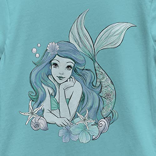 Disney Princess Simple Tonal Ariel Girl's Solid Crew Tee2