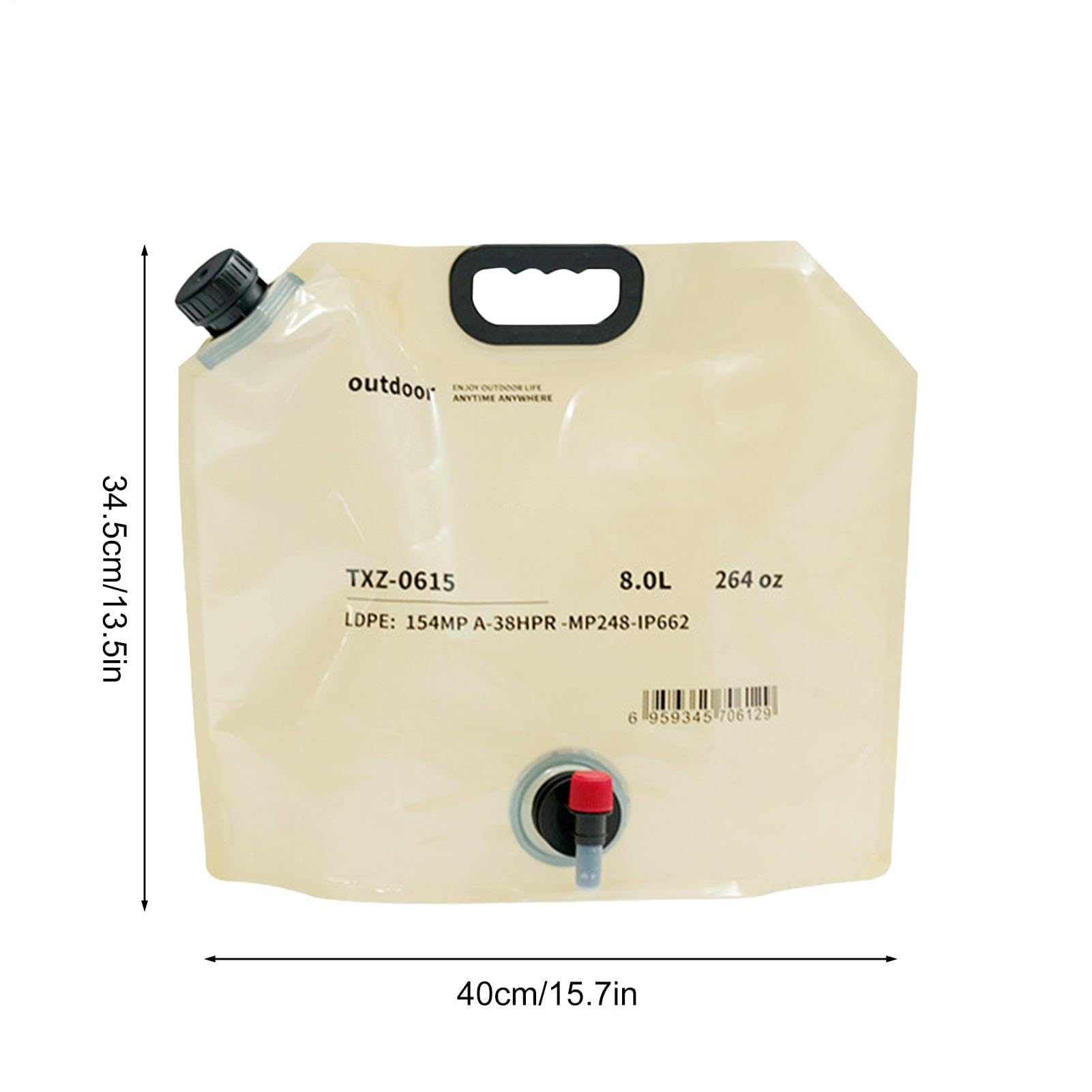 Bouteilles d'eau - Conteneur de stockage d'eau transparent de qualité alimentaire de 8 litres - Réservoir d'eau durable for un stockage et un transport sûrs de l'eau,Gobelet pliable