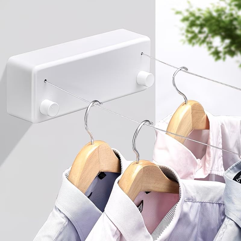 Lifelong Retractable Heavy Duty Clothesline 13.8 Ft, 20kg Load Capacity | Adjustable Stainless Steel Rope, Wall Mounted Laundry Dryer Rack for Indoor Outdoor Bathroom Balcony & Home (Dual Liner)-image-41
