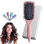 Curl Defining Brush-Curly Hair Comb for Shaping and Defining Curls,Brush for Curly Hair for Women Men (Pink)…