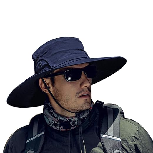 Chapéu de sol masculino com proteção UV impermeável aba larga chapéu de sol para homens pesca, caminhadas, safári, acampamento, jardim ao ar livre