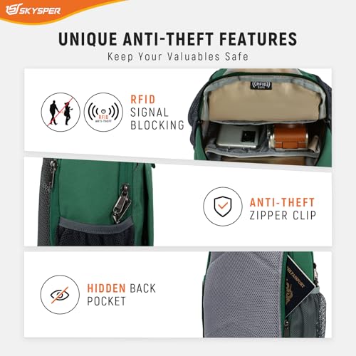 Image of SKYSPER Sling Bag RFID Cross Body Bag Recycled Crossbody Backpack Travel Daypack