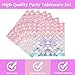 Dixutzi 96 Pcs Mermaid Birthday Party Decorations, Mermaid Party Supplies Including Paper Plate, Napkin and Fork, Ocean Theme Decor Tableware Set for Birthday, Serves 24