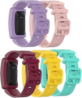 5-Pack Compatible with Fitbit Ace 2 Bands for Kids 6+, Flexible Soft Silicone Wristbands Sweat Resistant Sport Strap for Fitbit Ace 2 Activity Tracker Small Size