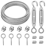 Bridokit Edelstahl Drahtseil 2mm, 15M PVC-Stahlseil Ummantelt...