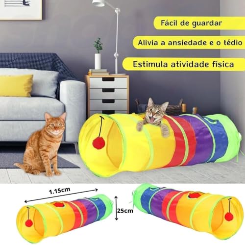 Brinquedo Interativo Para Gatos Pets Túnel Labirinto Colorido - NEXUS MARKET