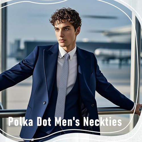 Image of Polka Dot Tie for Mem, Classic 57 inch Mens Ties Patterned Formal Men's Necktie for Business Party Wedding Shirt Tuxedo