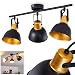 Produktbild Deckenleuchte Borik, Deckenlampe aus Metall in Schwarz/Gold,3-flammig, mit verstellbaren Strahlern, 3 x E14-Fassung max. 25 Watt, Spot im Retro/Vintage Design, für LED Leuchtmittel geeignet