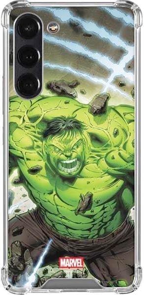 Skinit Clear Phone Case Compatible with Galaxy S24 FE - Officially Licensed Marvel Hulk Green Goliath Design