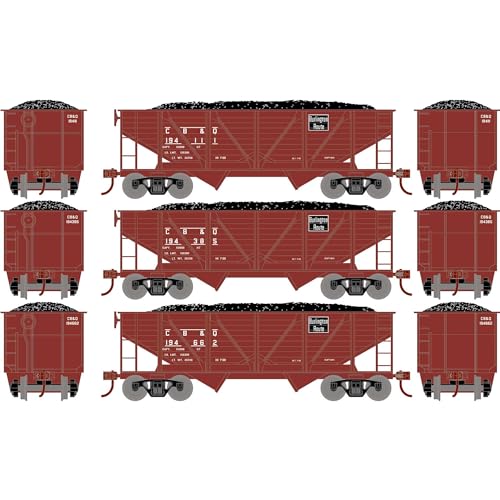 Roundhouse RND-70802 HO 34' 2-Bay Composite Coal Hopper w/Load, CB&Q(3)