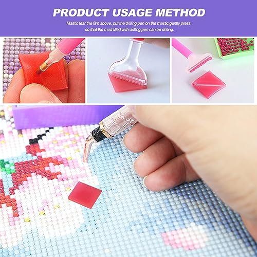 Diamond Painting Stift Kleber Ton 100pcs DIY Diamant Painting Wachs Malerei Klebeton Diamant Kunst Kleber Leim mit Aufbewahrungsbox