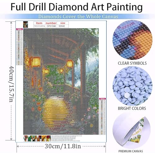 Diamond Art Kits for Adults Beginner- Garden DIY Modern Diamond Painting Kits 5D Diamond Dots Gem Art Crafts with Tools Round Full Drill Funny Crafts for Home Wall Decor&Gift 12x16inch