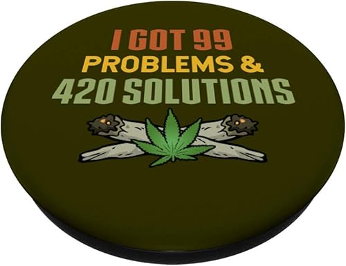 Miniatura 2 de I Got 99 Problems and 420 Solutions - Agarre y soporte para teléfonos y tabletas, Negro